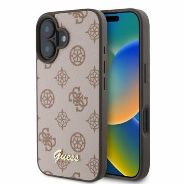 iPhone 16 Guess Peony Script Case - MagSafe Compatible - Brown
