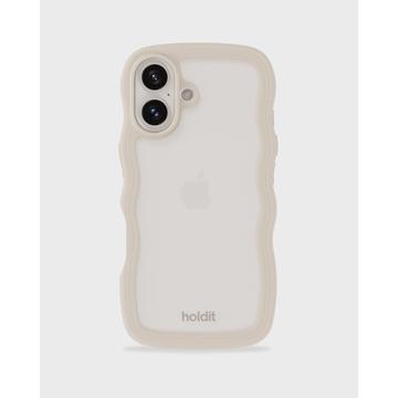 iPhone 16 Holdit Wavy Case - Beige / Transparent