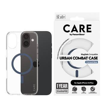 iPhone 16 Plus PanzerGlass Care Transparent Urban Combat Case - MagSafe Compatible - Blue