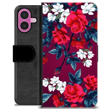 iPhone 16 Plus Premium Wallet Case - Vintage Flowers