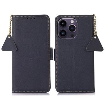 iPhone 16 Pro Wallet Leather Case with RFID - Blue