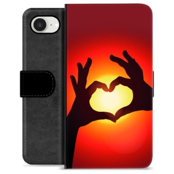 iPhone 16e Premium Wallet Case - Heart Silhouette