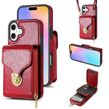 iPhone 17 All-in-One Case with Wallet & Strap - Red