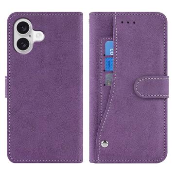 iPhone 17 Elegant Retro Wallet Case with Rotating Card Holder - Purple
