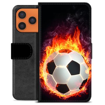 iPhone 17 Pro Max Premium Wallet Case - Football Flame