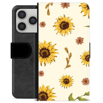 iPhone 17 Pro/18 Pro Premium Wallet Case - Sunflower