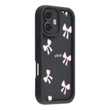 iPhone 17 Stylish Shockproof TPU Case with Raised Edges - Black / Bow