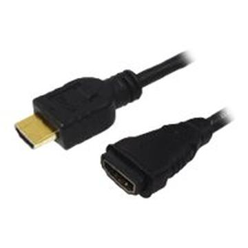 Photos - Cable (video, audio, USB) LogiLink Extension Cable with Ethernet - HDMI male -> HDMI female - 1m 