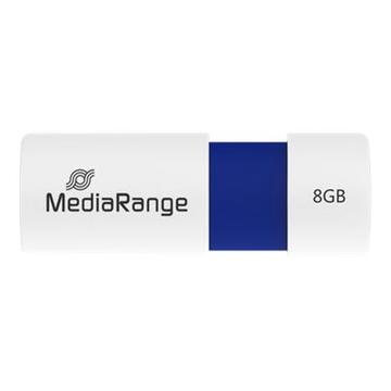 MediaRange USB 2.0 Flash Drive with Slide Mechanism - 8GB - Blue / White