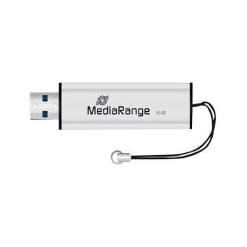 MediaRange USB 3.0 Flash Drive with Slide Mechanism - 32GB - Black / Silver