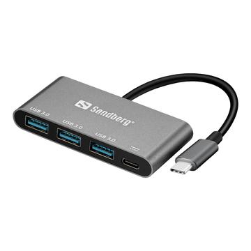Sandberg USB-C to 3 x USB 3.0 Converter - Black