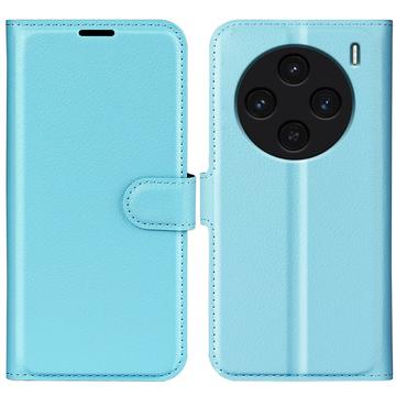 vivo X100 Wallet Case with Magnetic Closure - Blue