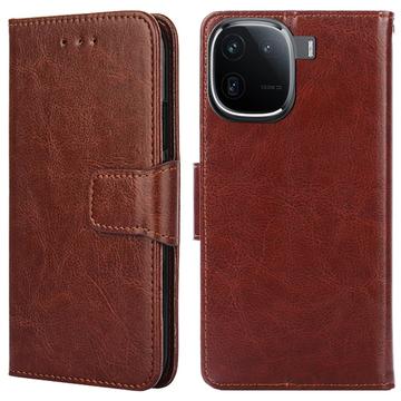 vivo iQOO 12 Wallet Case with Magnetic Closure - Brown