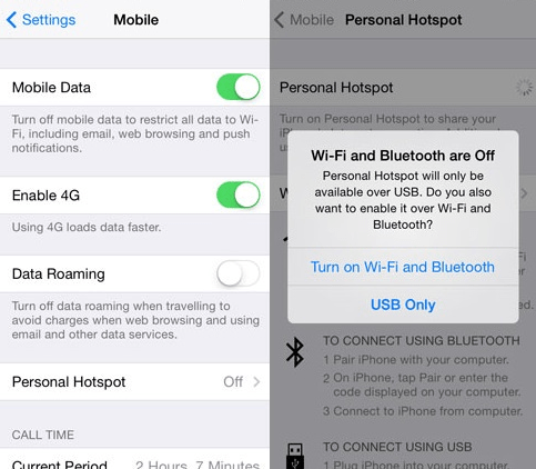 How to set up an iPhone as a hotspot