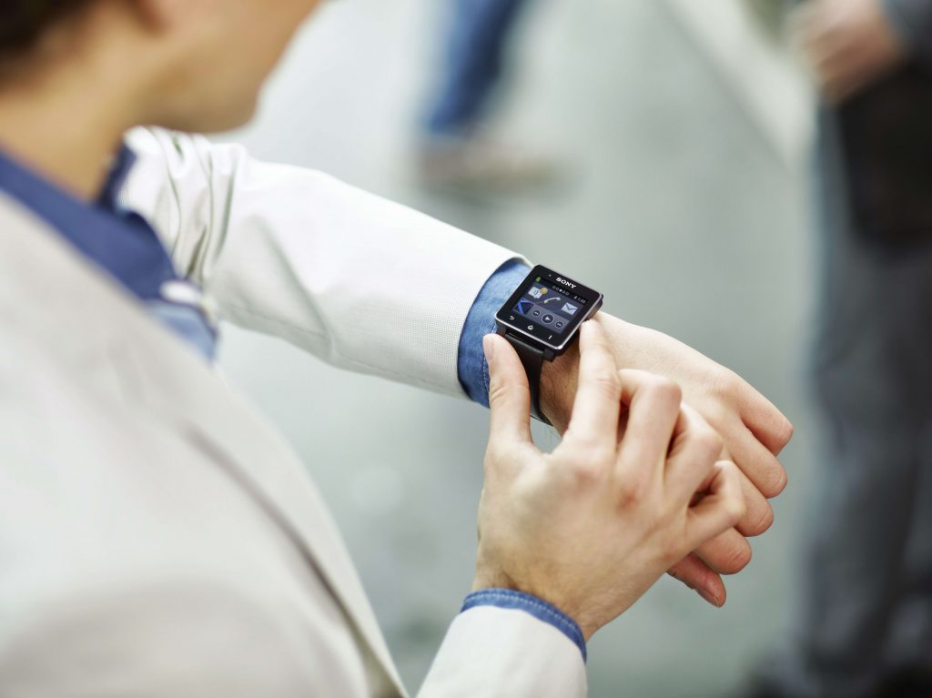 A man wearing Sony's Smartwatch 2