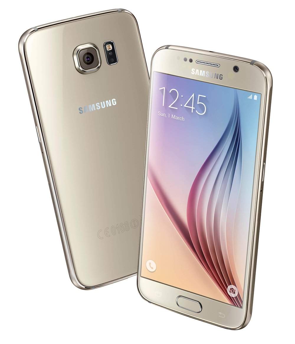 Gold Samsung Galaxy S6 front and back