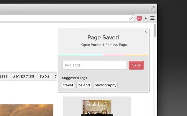 Save to Pocket interface for Chrome