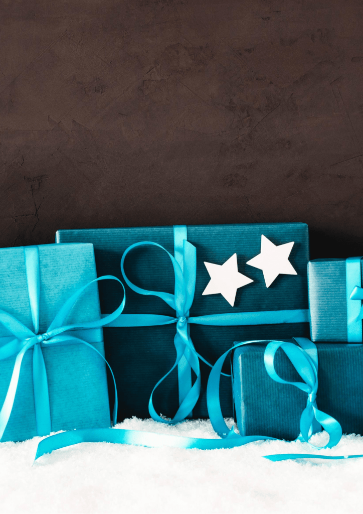 Packed blue gift