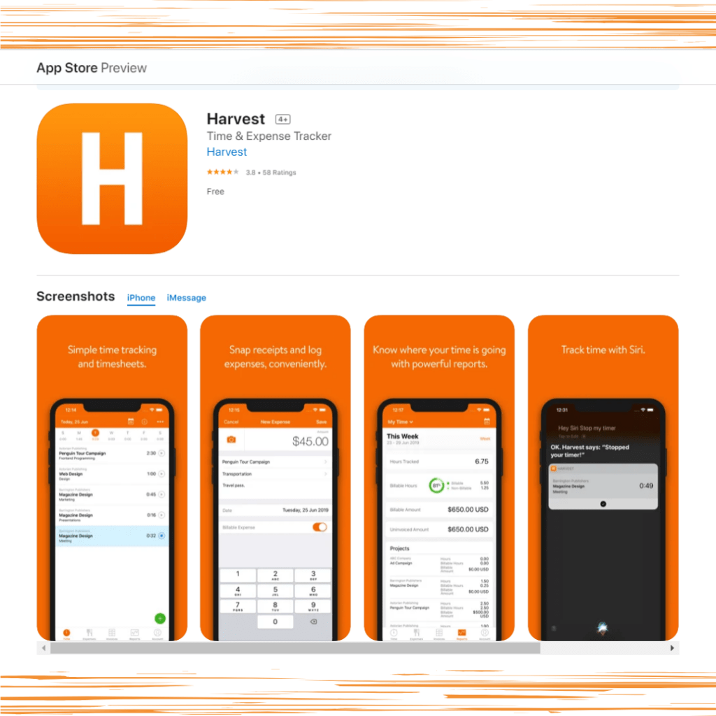 Harvest: Time & Expense Tracker