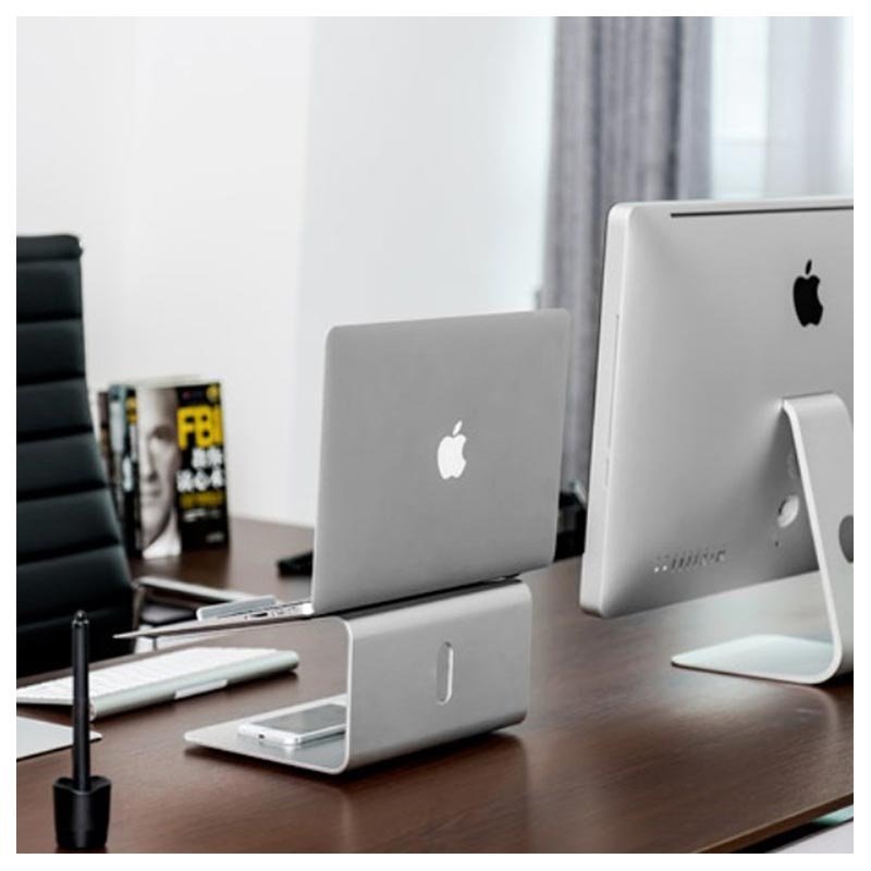 Universal rotary laptop desktop stand
