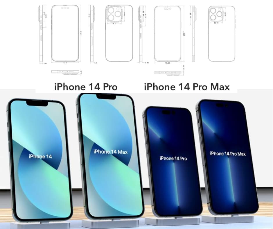 Dimensions and sizes of the iPhone 14