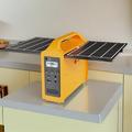 Eg013Li 100W 76.8Wh Portable Power Station with Foldable Solar Panel - Yellow