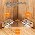 10 Pcs. Stainless Steel Triangle Brackets with 40 Screws for Furniture - Silver