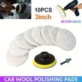 10-in-1 Wool Polishing Pad Set for Car and Boat - 3"