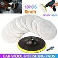 10-in-1 Wool Polishing Pad Set for Car and Boat - 6"