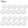 100 Pcs. Hinged Plastic Screw Cover Caps - White