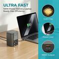 100W GaN Desktop Charging Station with 25W Wireless Charging, 2x USB-C Cables - Black