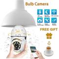 1080P WiFi PTZ Security Camera with E27 Light Bulb Socket and Night Vision - White