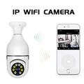 1080P WiFi PTZ Security Camera with E27 Light Bulb Socket and Night Vision - White