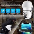 1080P WiFi PTZ Security Camera with E27 Light Bulb Socket and Night Vision - White