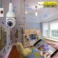 1080P WiFi PTZ Security Camera with E27 Light Bulb Socket and Night Vision - White
