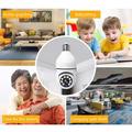 1080P WiFi PTZ Security Camera with E27 Light Bulb Socket and Night Vision - White