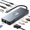 11-in-1 Multiport USB-C Hub Docking Station with HDMI/DP/VGA/USB-C/USB-A/SD/TF