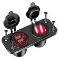 12V/24V Dual QC3.0 USB Charger and Cigarette Lighter Socket for Car, Boat and RV - Red