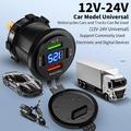 12V/24V USB Charger Socket with Voltage Display for Car, Boat, Motorcycle and Truck
