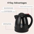 12V Portable Car Electric Water Kettle 1l - Black