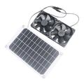 12V Solar Panel with Dual 120mm Exhaust Fans for Pet Coop Ventilation - 10W