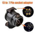 13-Pin to 7-Pin Trailer Adapter 12V - 2 Pcs. - Black