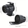 13-Pin to 7-Pin Trailer Adapter 12V - 2 Pcs. - Black