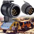 13-Pin to 7-Pin Trailer Adapter 12V - 2 Pcs. - Black