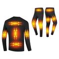 13-Zone Electric Heated Thermal Underwear Set - M - Black