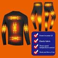 13-Zone Electric Heated Thermal Underwear Set - XL - Black