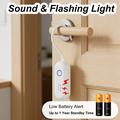130dB Portable Door and Window Alarm with Flashing Light - White