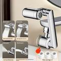 1440 Rotating Filter Faucet Extender with 3 Filters - 4-Mode - Silver