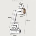 1440 Rotating Filter Faucet Extender with 3 Filters - 4-Mode - Silver