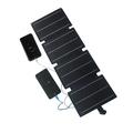 16W 4-Panel Foldable Solar Charger with USB-A/USB-C Ports - Blue
